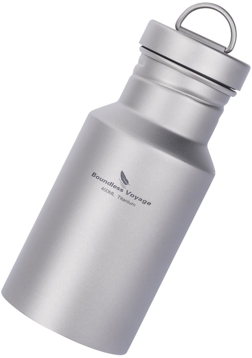 SolidKeus - Titanium Drinkfles 400ml voor Outdoor Activiteiten
