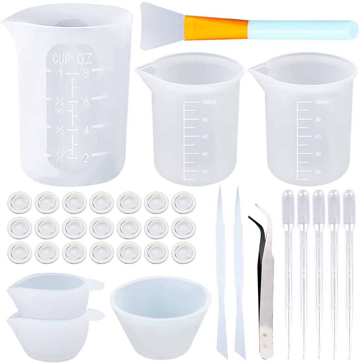 SolidKeus - Silicone Maatbeker Set met 35 Onderdelen voor Creatieve Projecten
