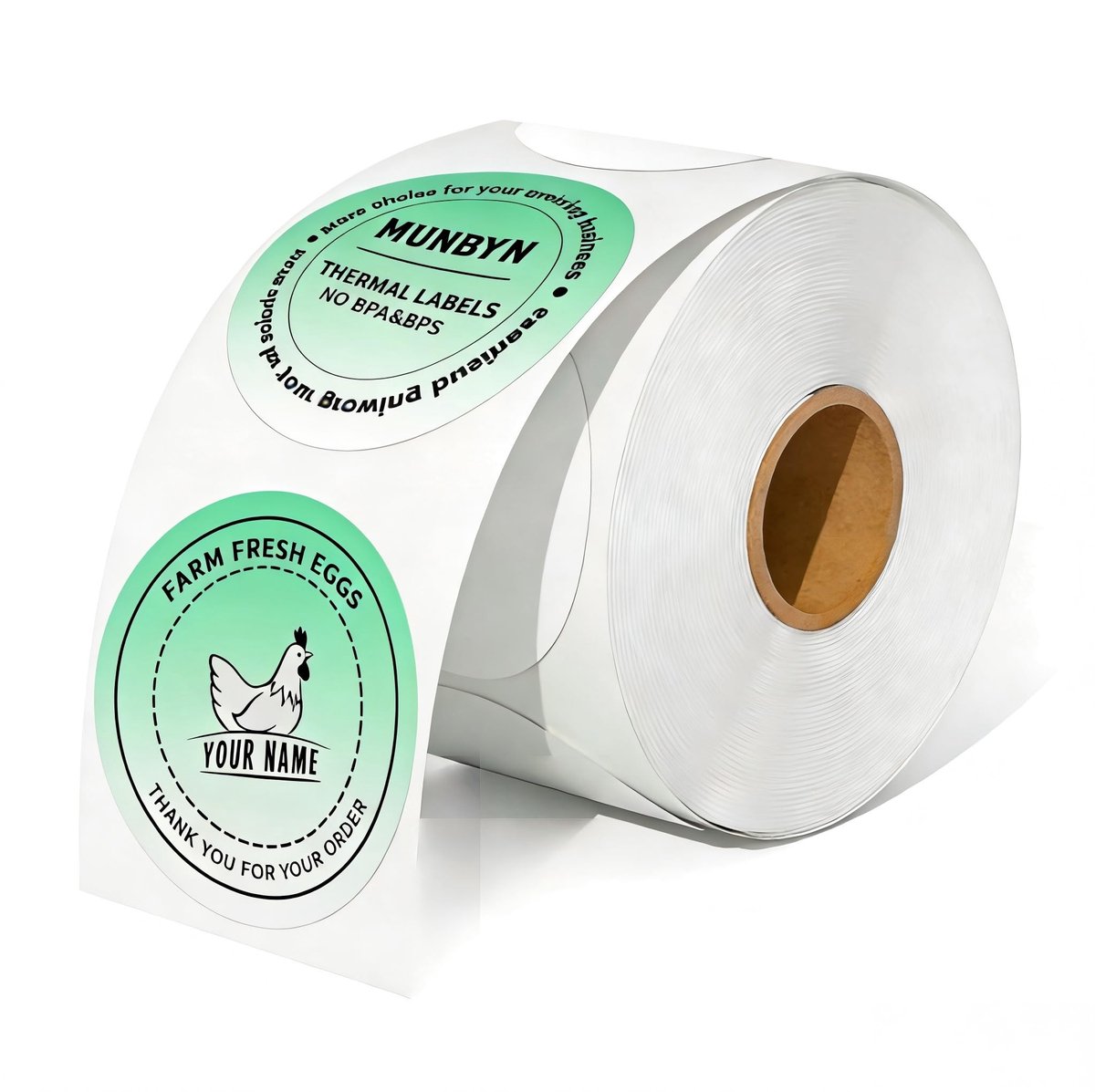 SolidKeus - Ronde Thermische Labels 50x50mm, 150 Stuks per Rol