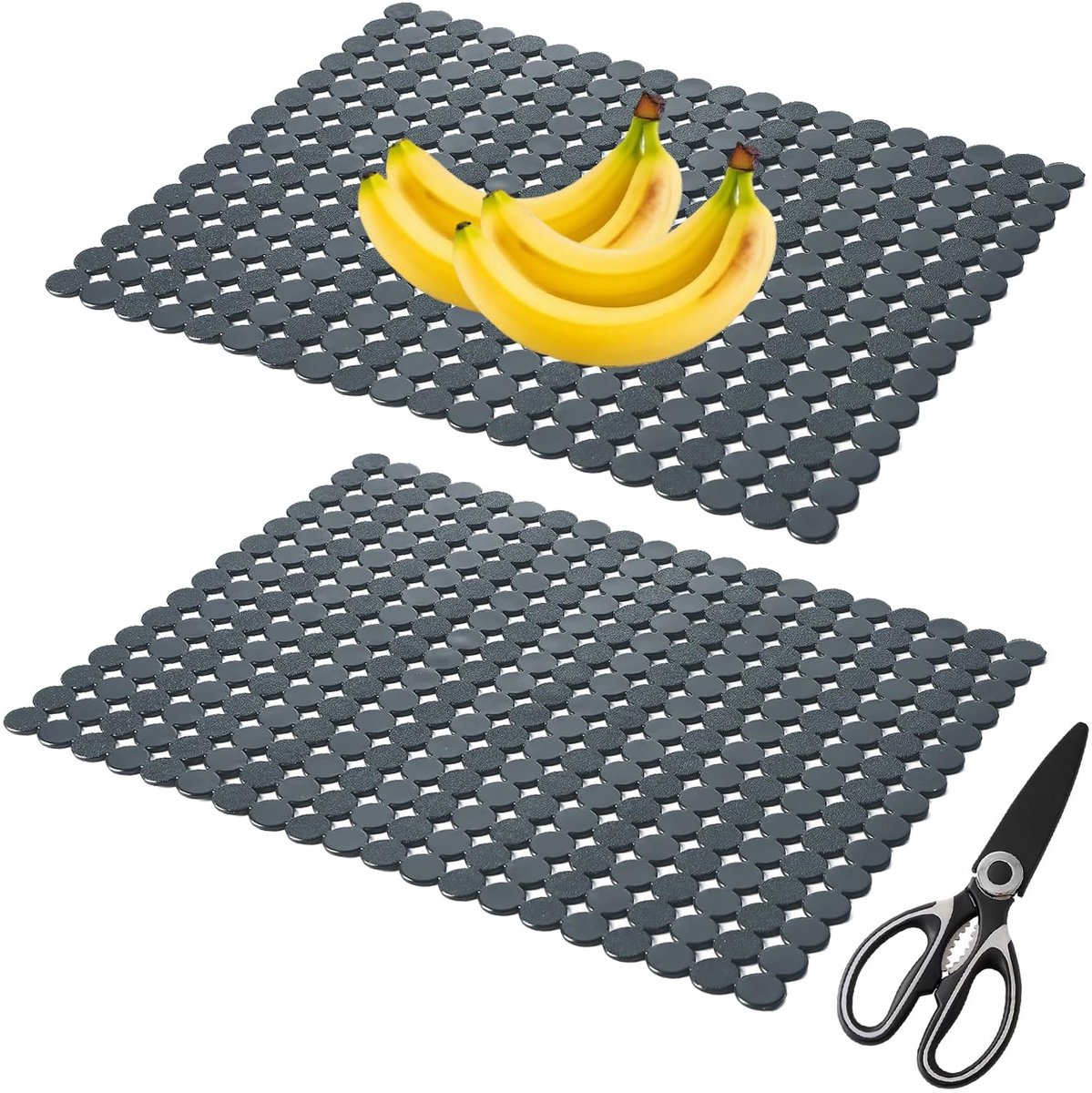 SolidKeus - Keukenafvoer Mat 2 Stuks met Schaar en Punt Design