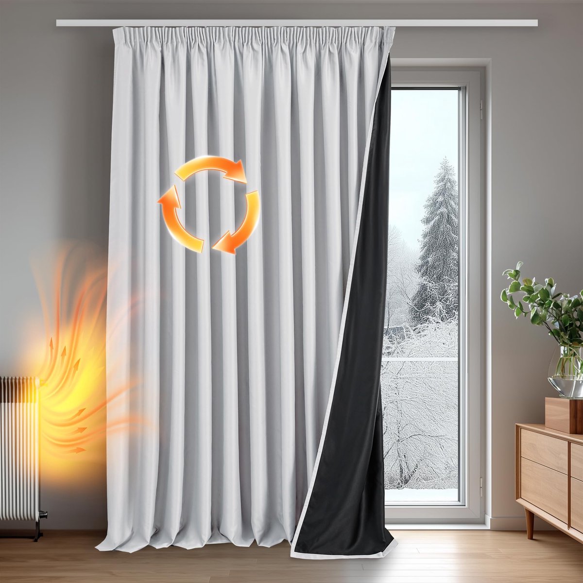 SolidKeus - 100% Blackout Gordijnen met Plooiband 300x245 cm Wit