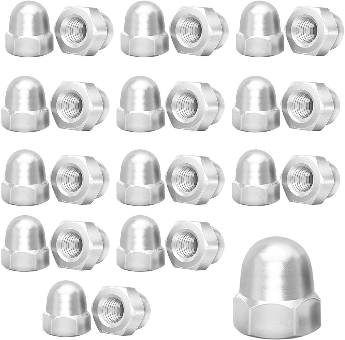 SolidKeus - Set van 25 RVS Cap Nuts M10 voor Schroeven