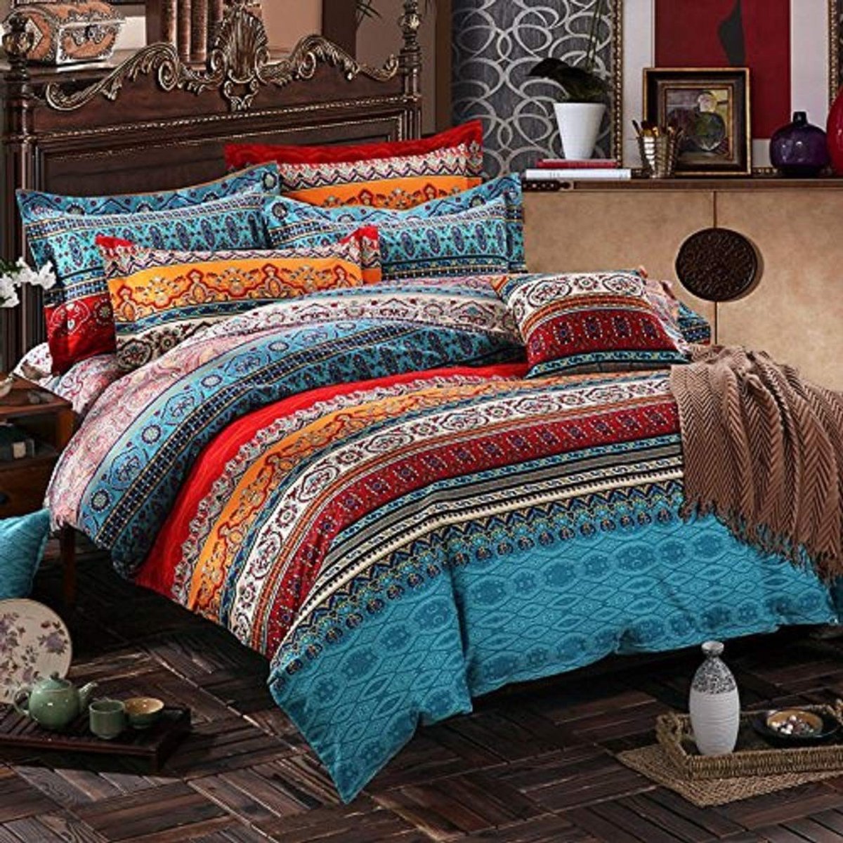 SolidKeus - Bohemian Bedlinnen Set 200 x 200 cm met Mandala Patroon