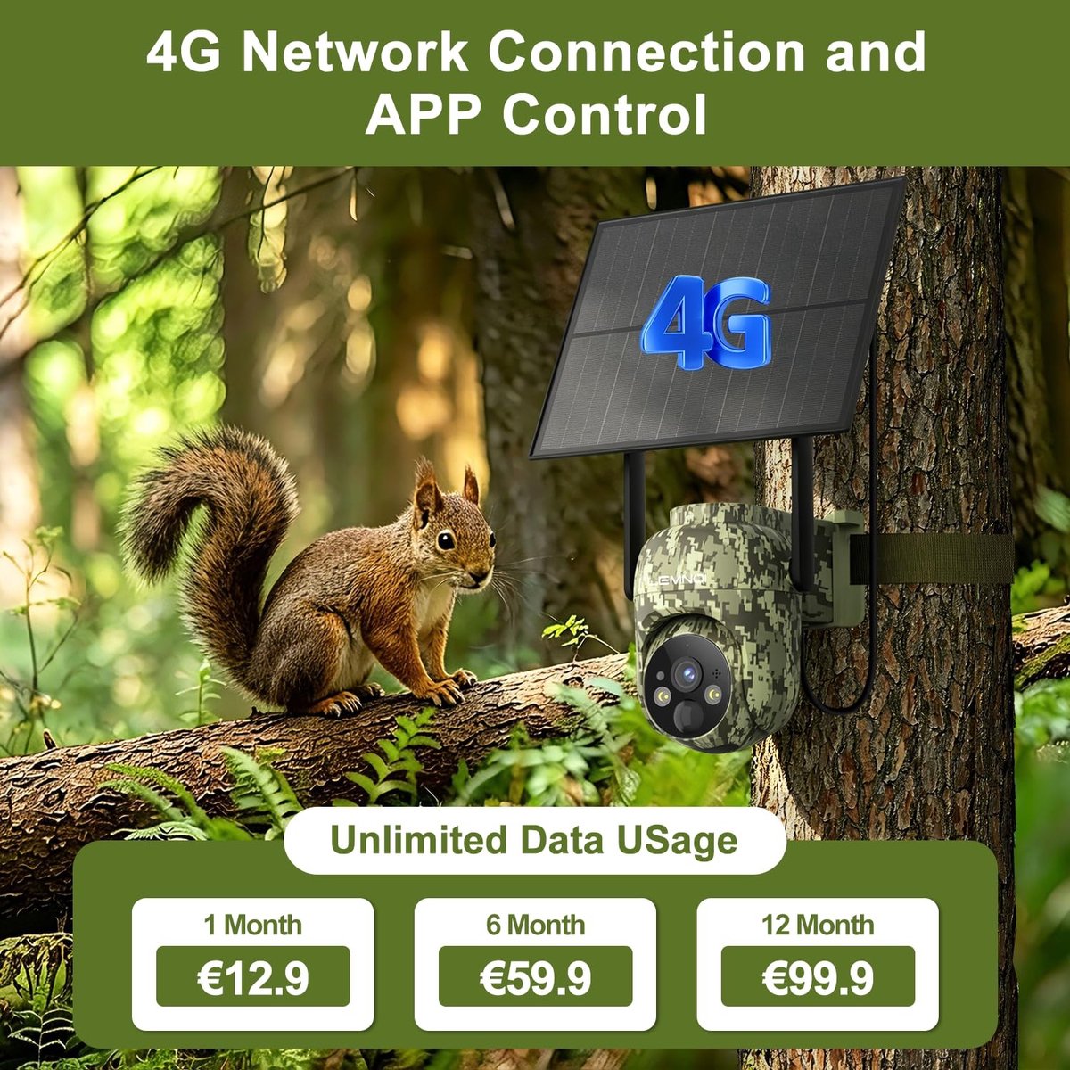 SolidKeus - 4G Beveiligingscamera met SIM Kaart en Nachtzicht
