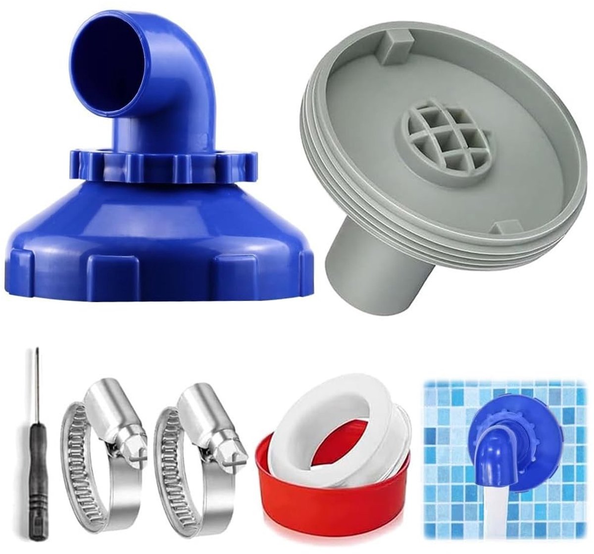 SolidKeus - 360° Rotatable Pool Nozzle Set van 6 Stuks