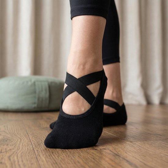 SolidKeus - 2 Paar Dames Yoga Sokken met Antislip Grip en Crossband van solidkeus — afbeelding 2