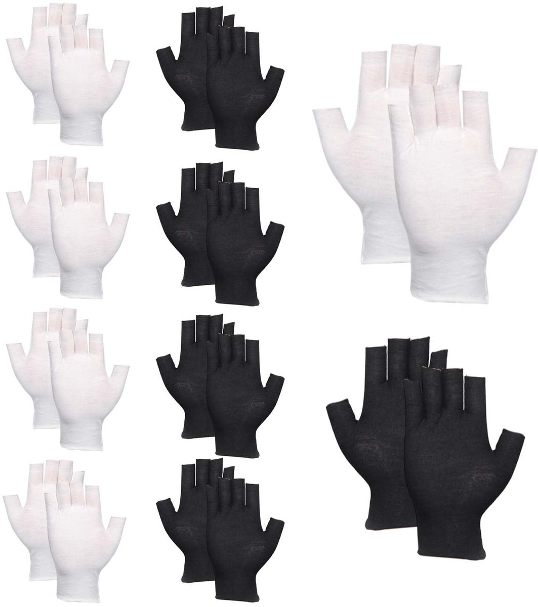 SolidKeus - Set van 10 Vingerloze Katoenen Handschoenen voor Diverse Toepassingen