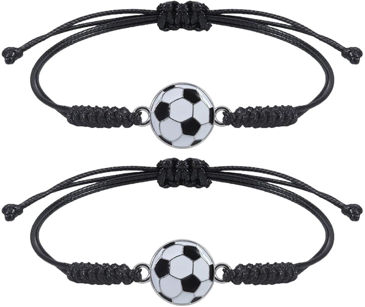 SolidKeus - Sportieve Kinderarmbanden met Voetbal Charms Set van 2