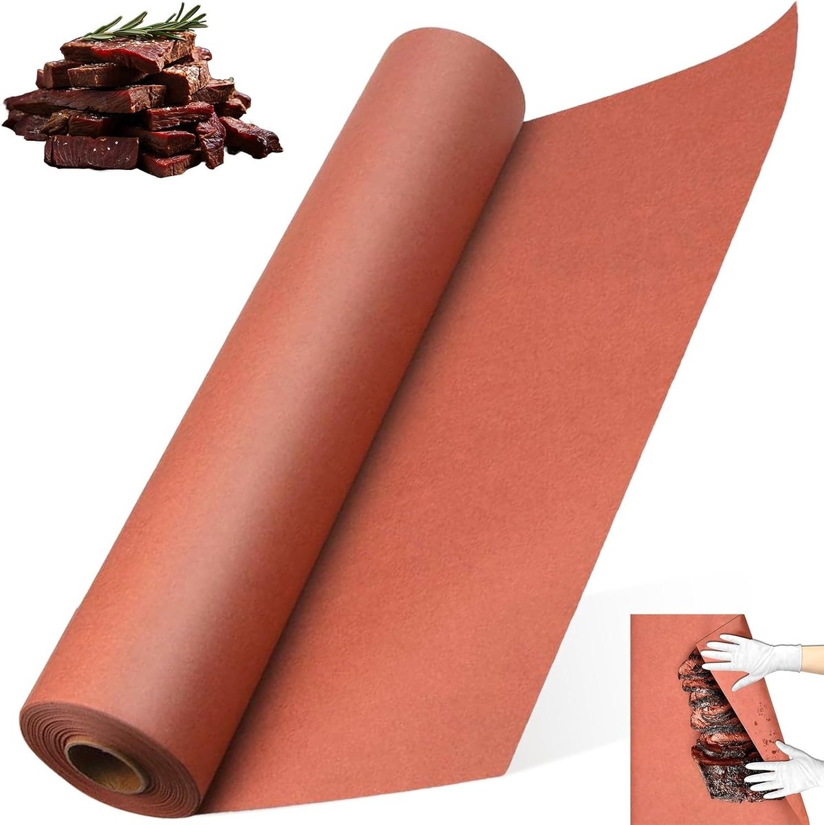 Roze Kraftpapier 40 cm x 30 m voor Koken, Barbecue en Cadeauverpakking - Ongebleekt en Ideaal voor Roken van Vlees, Vis en Groenten