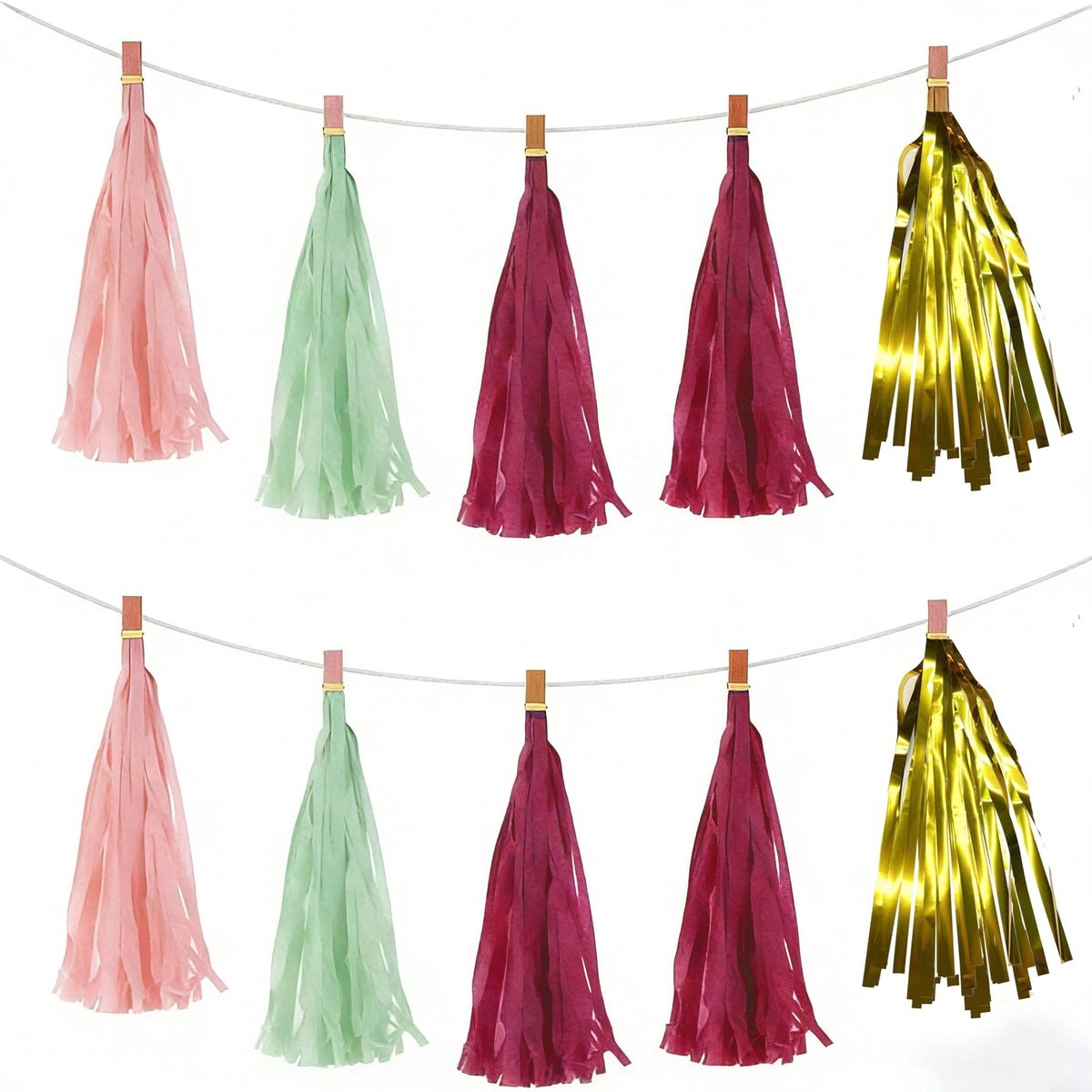 SolidKeus - Set van 20 Papieren Kwastjes voor Feestdecoraties en Wandsieraden