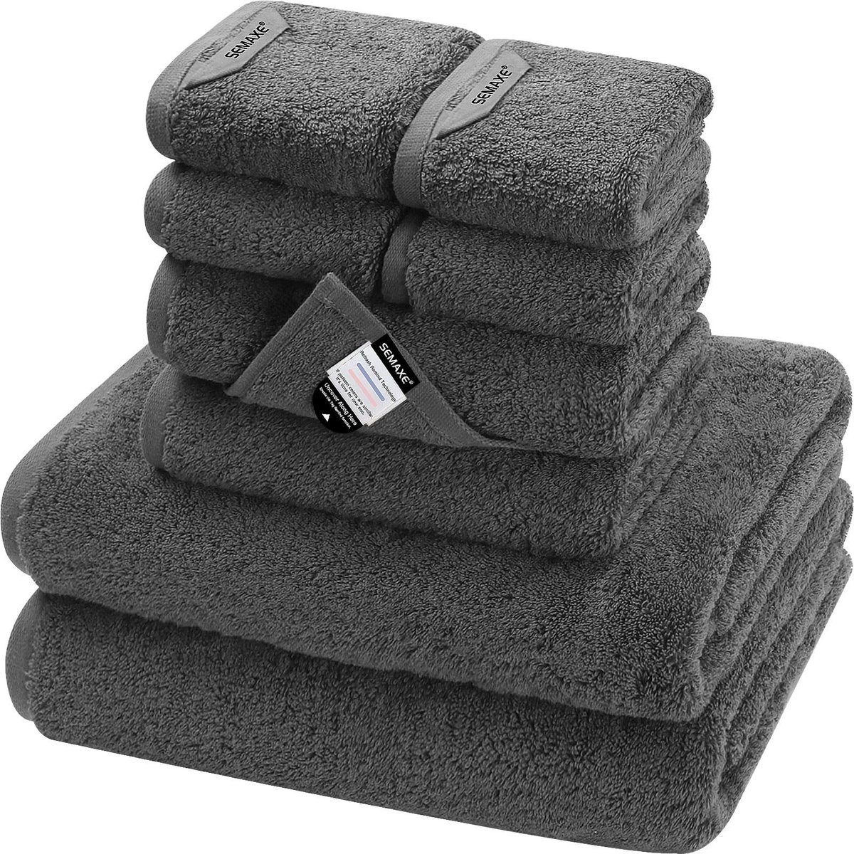 SolidKeus - Katoenen Badhanddoek Set, 8 Stuks