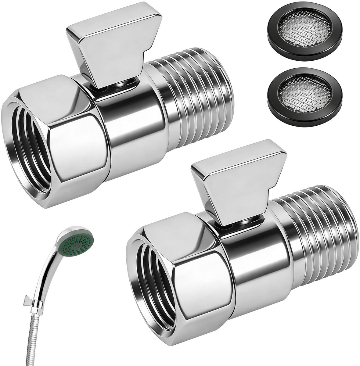 SolidKeus - Set van 2 Douchesluitkleppen met G1/2 Aansluiting