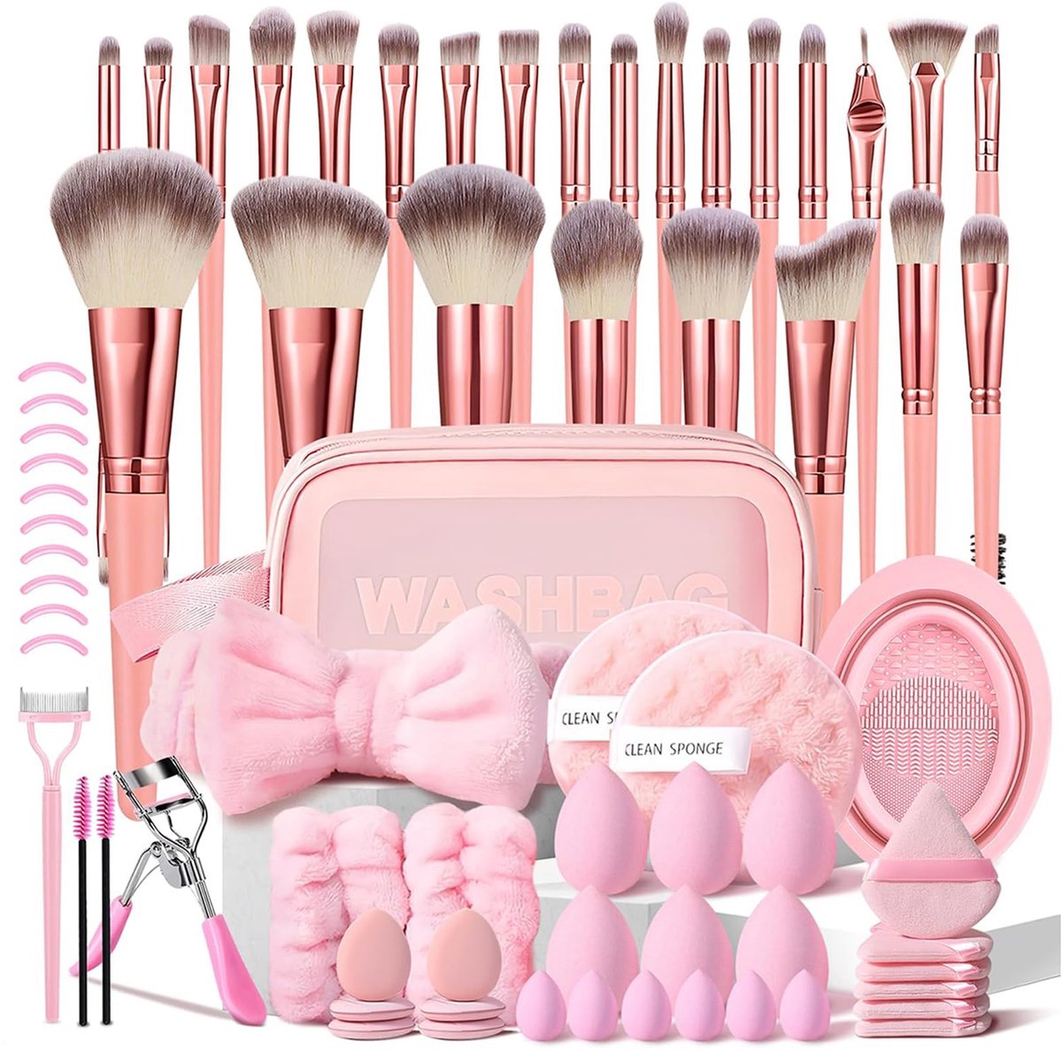 SolidKeus - 70 Stuks Professionele Make-up Borstel Set voor Reizen