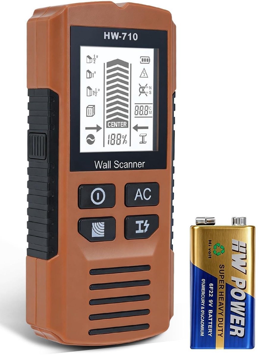 SolidKeus - 5-in-1 Muur Scanner met LCD Scherm en Geluidsalarm