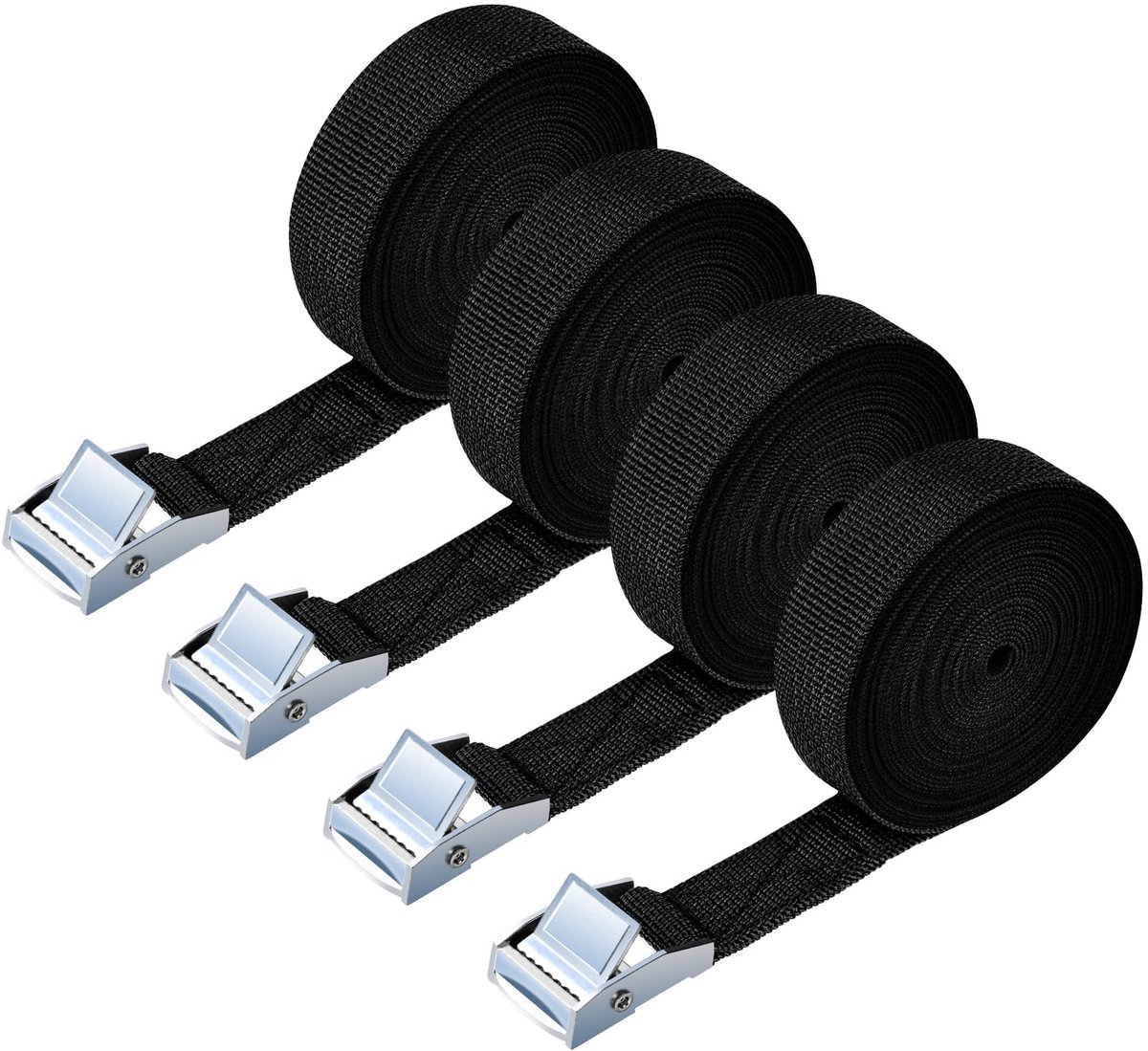 SolidKeus - 4 Stuks Heavy Duty Lashing Straps 6M Verstelbare Riemen voor Motor en Vrachtwagen