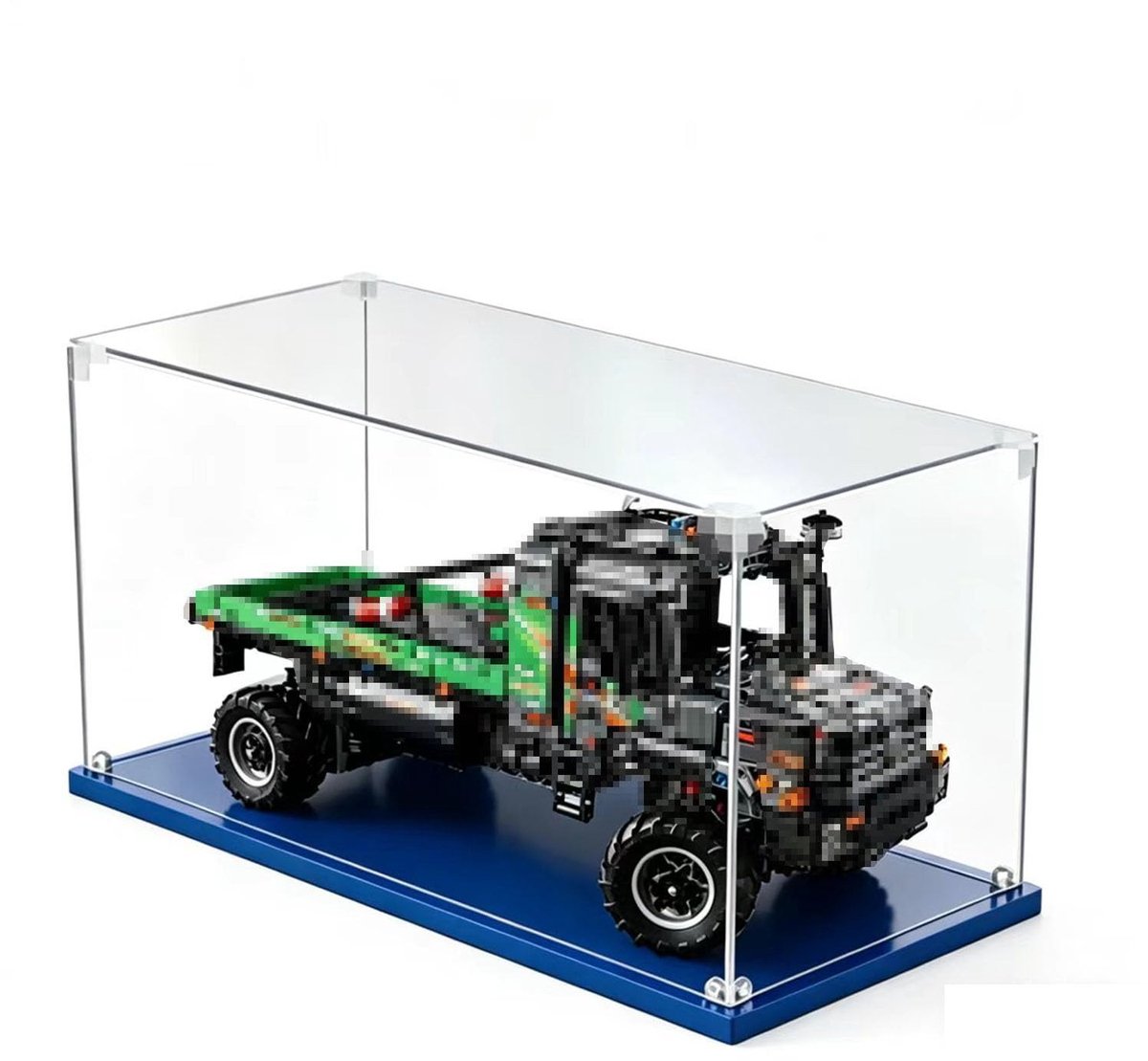 SolidKeus - Transparante Acryl Display Case voor Verzamelobjecten met Blauwe Basis