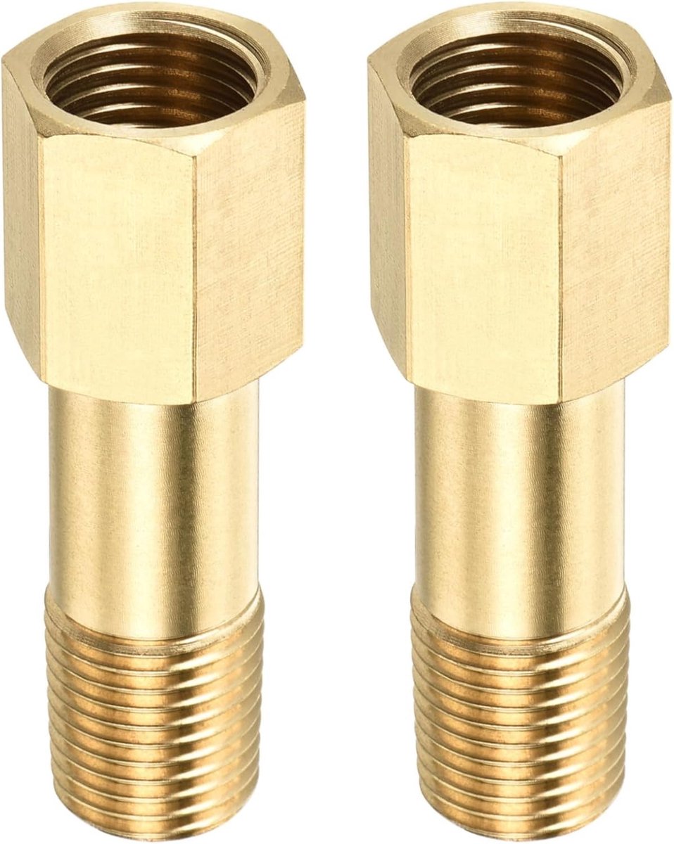 2 Stuks Verlengconnector Buis Fitting - Messing Hex Koppeling Converter Adapter Geschikt voor Industrieel Gebruik (G1/4 Draad, 50mm, Duurzaam en Corrosiebestendig)