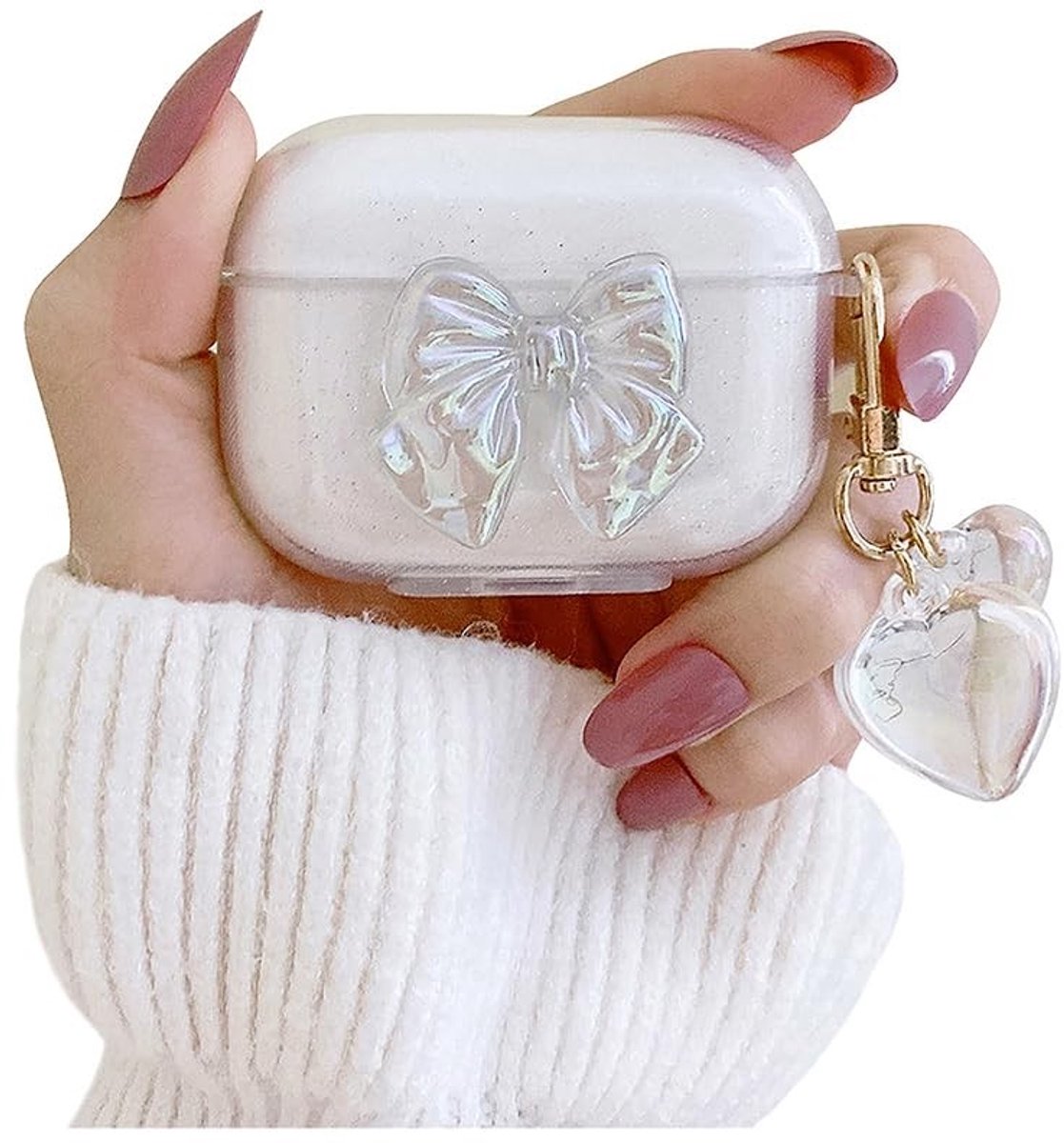 SolidKeus - AirPods Pro Hoesje met Glitter en Strik