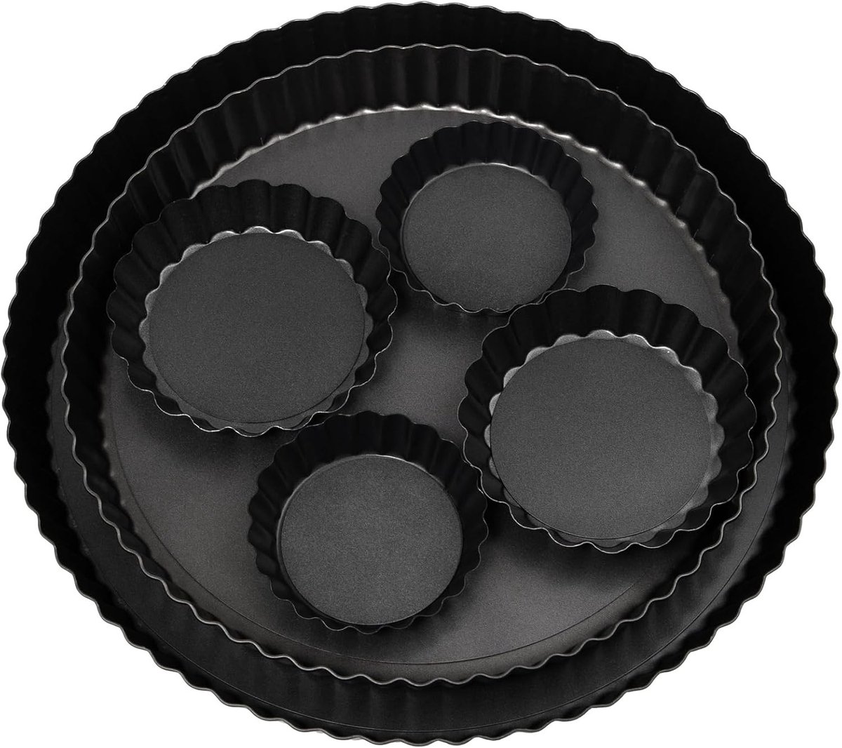 Tartlet Bakvorm 28/24/2x10 cm met Uittrekbare Bodem voor Quiche en Taart, Ideaal voor Fruitgebak en Taartkorst Maken