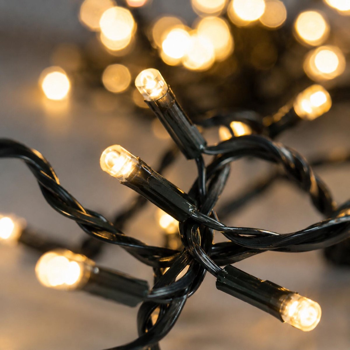 Kerst lichtsnoer 300 cm - 40 led lampjes - warm wit - zwart snoer - kerstverlichting – foto 2