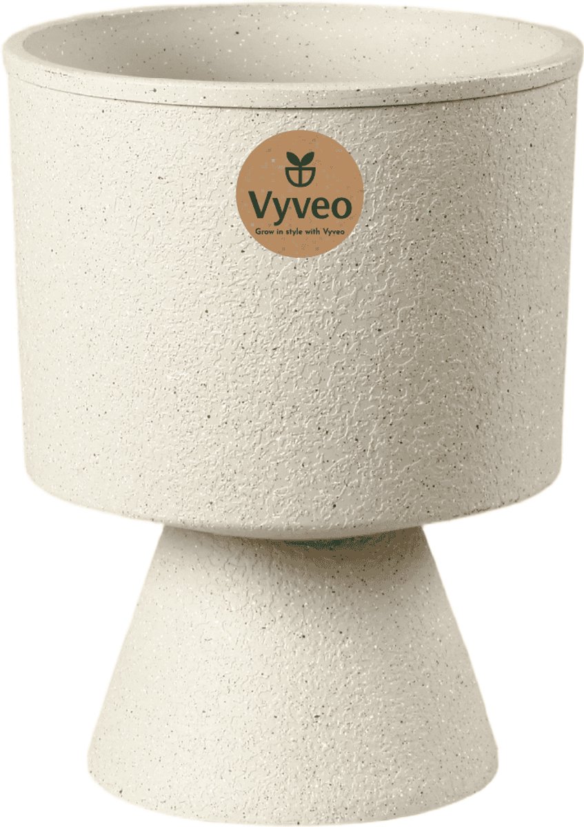 Vyveo - Bloempot Monolith - 40x52 - Créme - Bloempot voor binnen en buiten - Lichtgewicht - Breukbestendig - Vorstbestendig - UV-bestendig