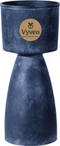 Vyveo - Pot de fleurs Pillar - 33x75 - Gris foncé - Pot de fleurs pour intérieur et extérieur - Léger - Résistant aux chocs - Résistant au gel - Résistant aux UV