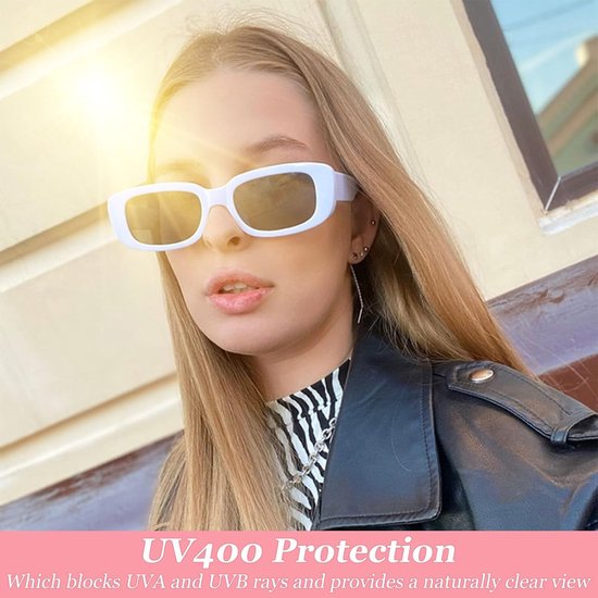 Zonnebrillen UV400 voor dames - Jaren 90 retro trendy zonnebrilset, partybrilset, trendy bril, retro, hippie, zonnebril, vierkante bril voor dames — afbeelding 2
