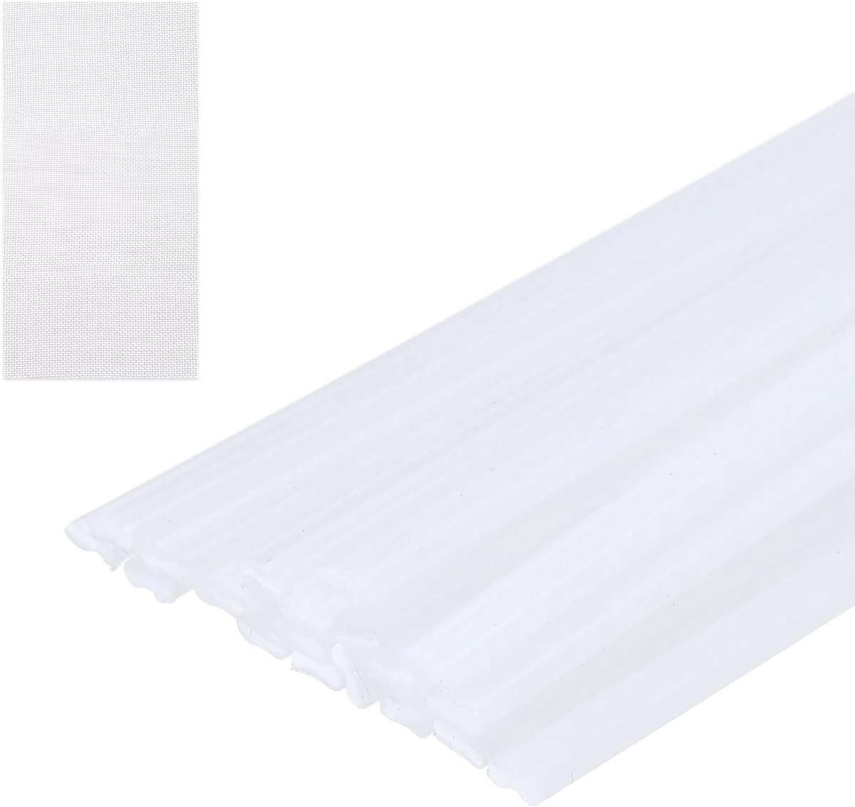 10 stuks kunststof lasstaven, 8 inch PP reparatiestrips met versterkingsgaas voor autobumpers, kajakreparatie, kunststof lasapparaat, wit