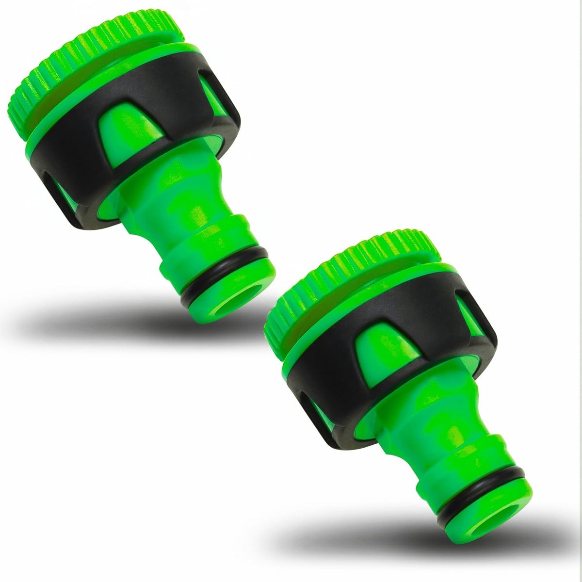 Kraanadapter, aansluiting voor 3/4 en 1/2 inch, adapter kraanconnector van kunststof, slangaansluiting, tuinslang, wateraansluiting, slang, kraanstuk, tuin, 2 stuks