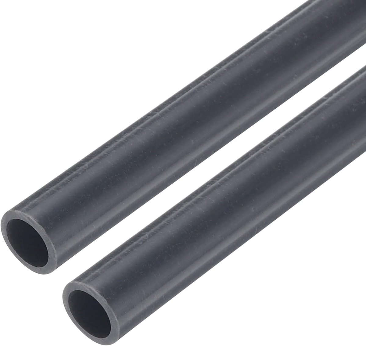 2 stuks PVC buis, diameter 6mm lengte 0,23m rond kunststof buis voor tuin, aquarium, waterleiding, kabelkanaal, ventilatiebuis (donkergrijs)