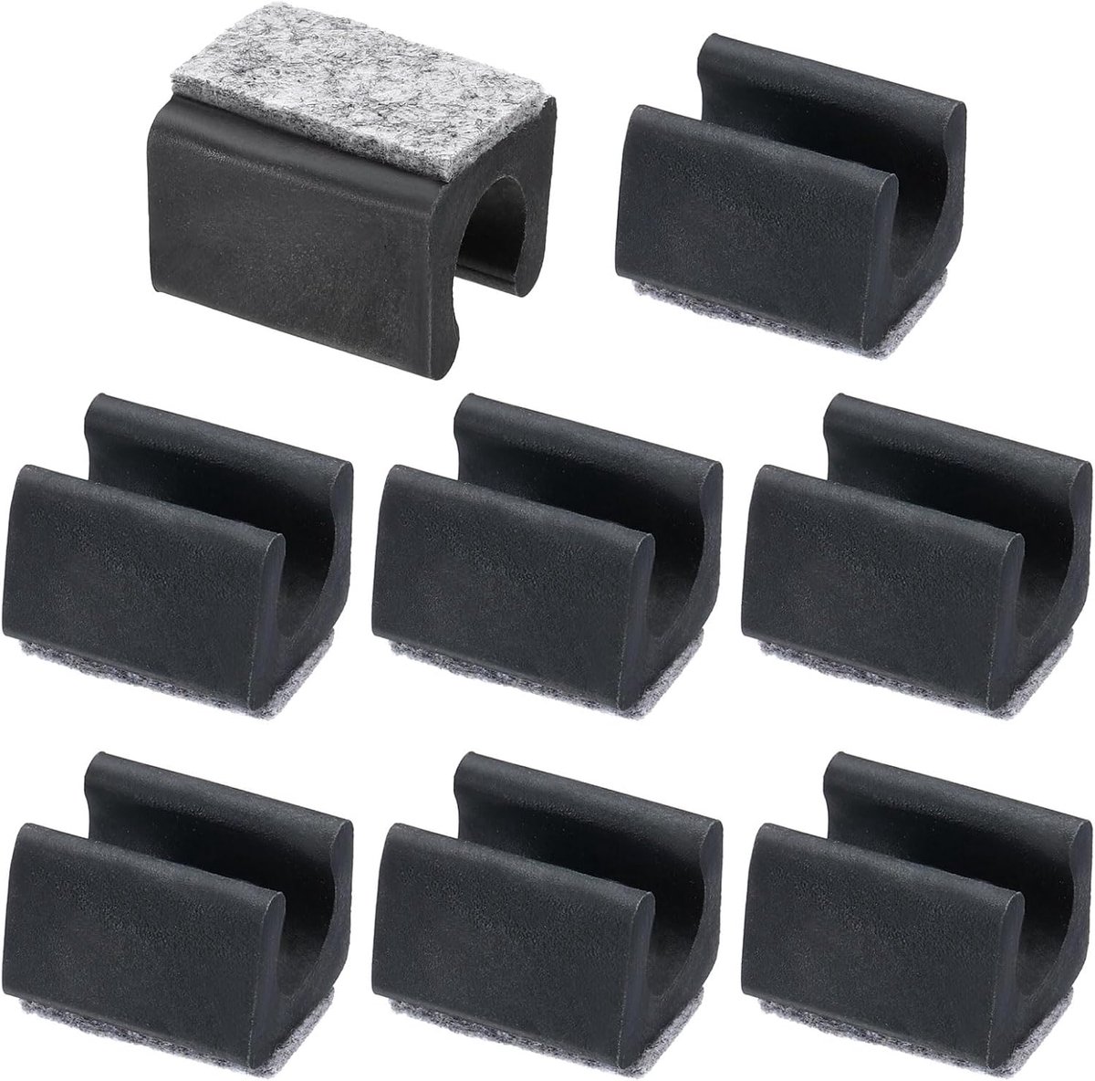 14 mm rechthoekige stoelpoothoes met viltkussen, 8 stuks glijd soepel, geen krassen, geen lawaai, meubelpoten, hardhouten beschermers, tips voor vloerglijders, buisdoppen voor kantoor, thuis,