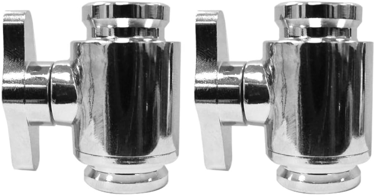 Dracaena.io G1/4 inch interne schroefdraad waterkoelventiel, messing behuizing met aluminium handgreep, pompaansluitingen voor pc, volledige waterstroom afsluitventiel (zilver, 2)
