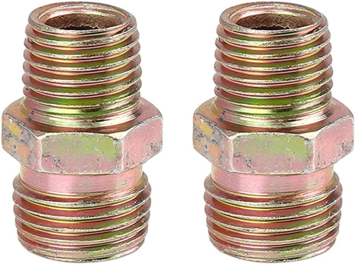 Sourcing map 2 stuks 1/4" NPT buis naar M16x1,5 mm rechte luchtslangaansluiting adapter