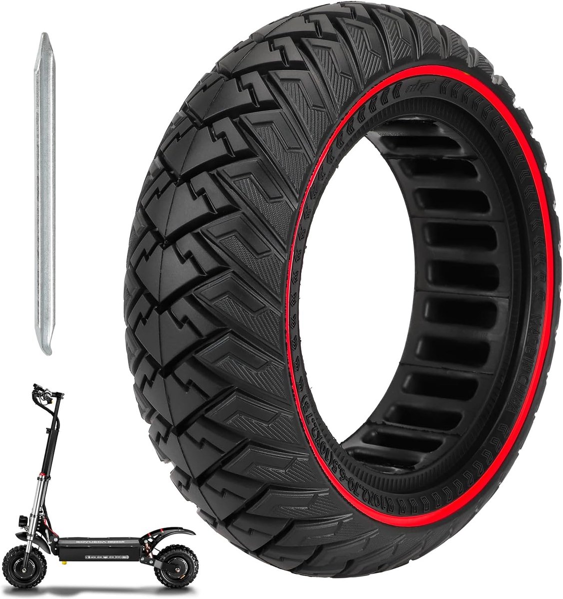 Uilp 1 stuk volledige banden 10 inch 10 x 2,7 - 6,5 elektrische scooterwielen vervanging 70/65-6,5 banden voor Hover-1 Alpha Evercross H5 Emove Cruise Hiboy Max3 Kugoo M4 Pro Zero 10x Dualtron