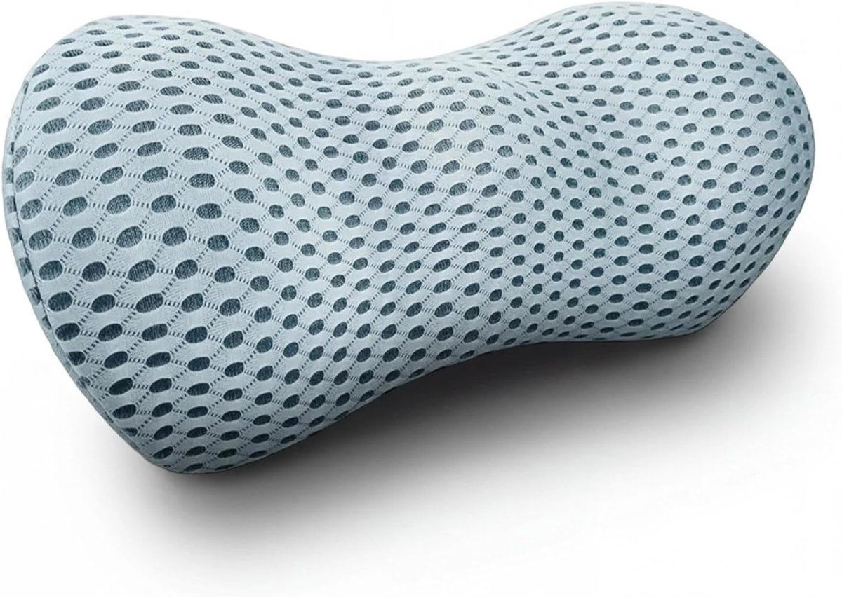 Lendenkussen van traagschuim, lendensteunkussen, auto, lendensteunkussen, ergonomisch rugkussen voor drukontlasting voor bureaustoel, bed, stoel (blauw, 46 x 23 x 11 cm)