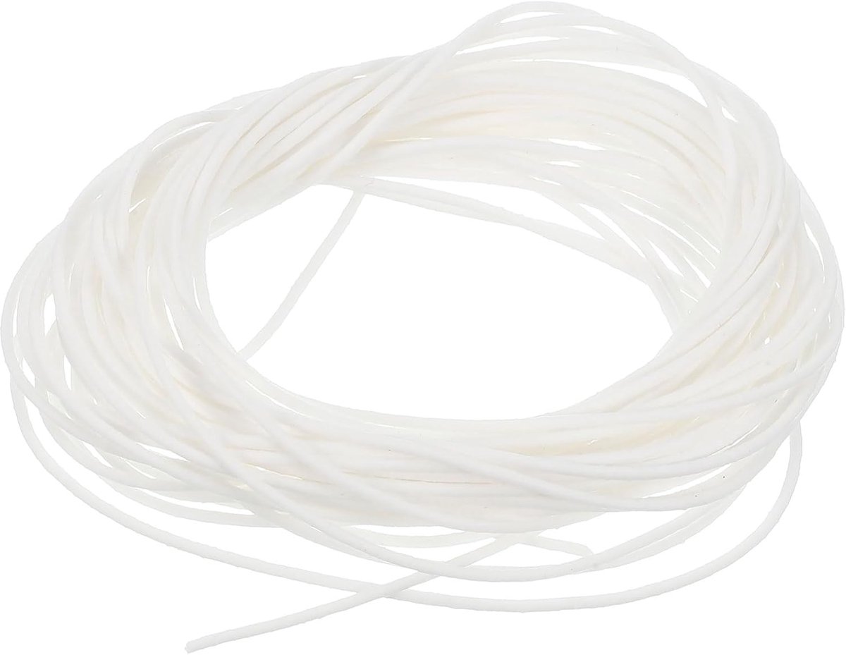 Afdichtingstape van siliconenschuim, diameter 1 mm, lengte 5,5 m, rubberen afdichting, ronde rubberen leiding voor lagers, tapijten, schuimslangen - wit