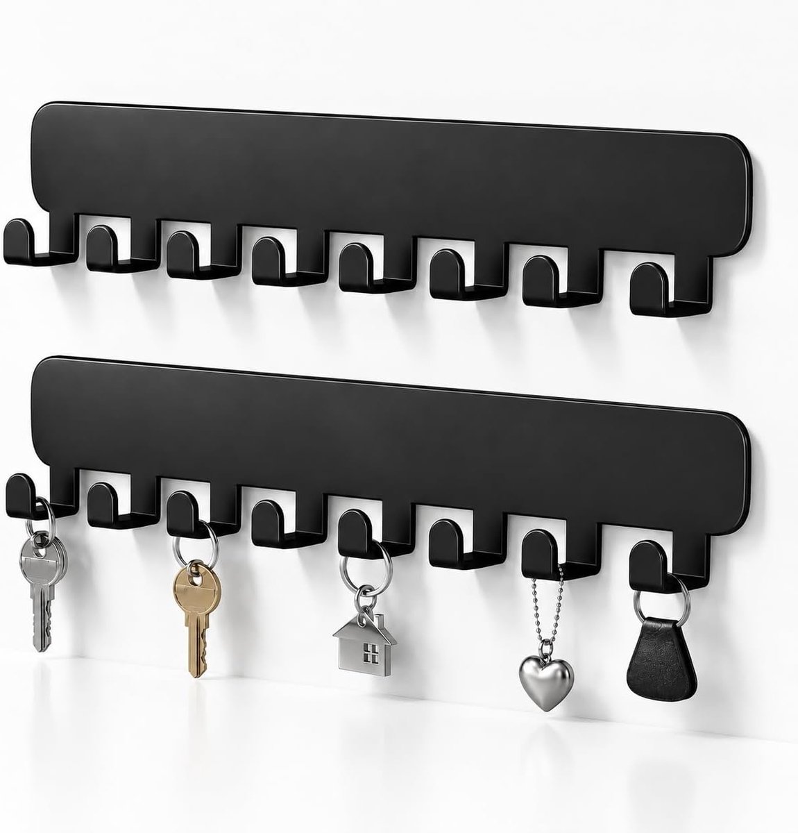 2 stuks sleutelhaken voor wandmontage, zonder boren, wandsleutelhanger voor keuken, badkamer, slaapkamer, kantoor