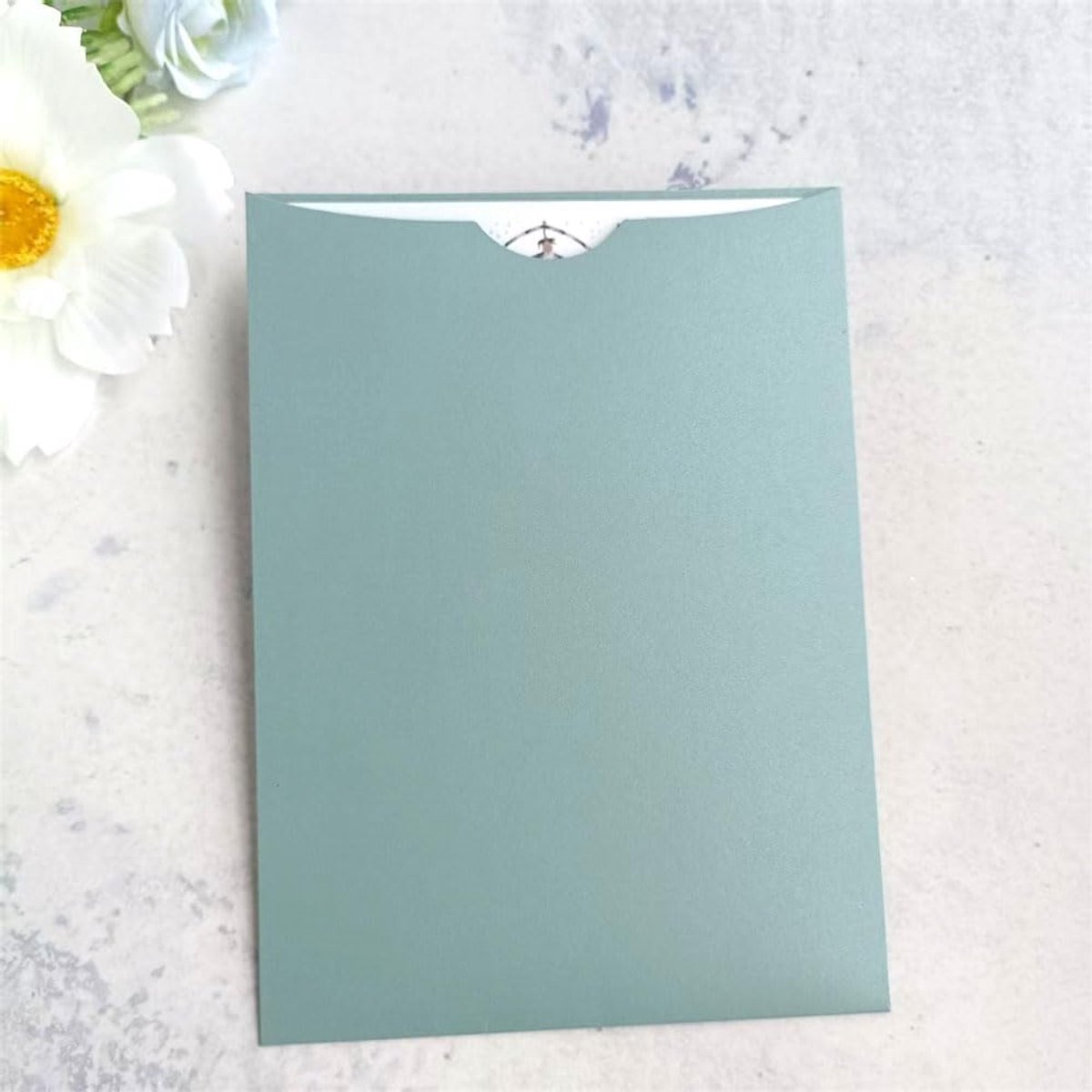 Celemony Robuuste uitnodigingskaart met envelop voor bruiloft, 25 stuks (blauw)