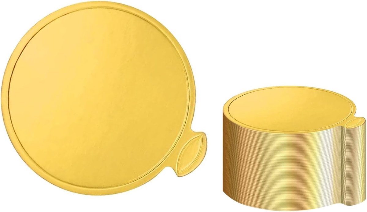 20 stuks ronde cake boards 9 cm, gouden taartkartons en mousse onderleggers voor cupcakes, mini taarten, desserts en bakkerij