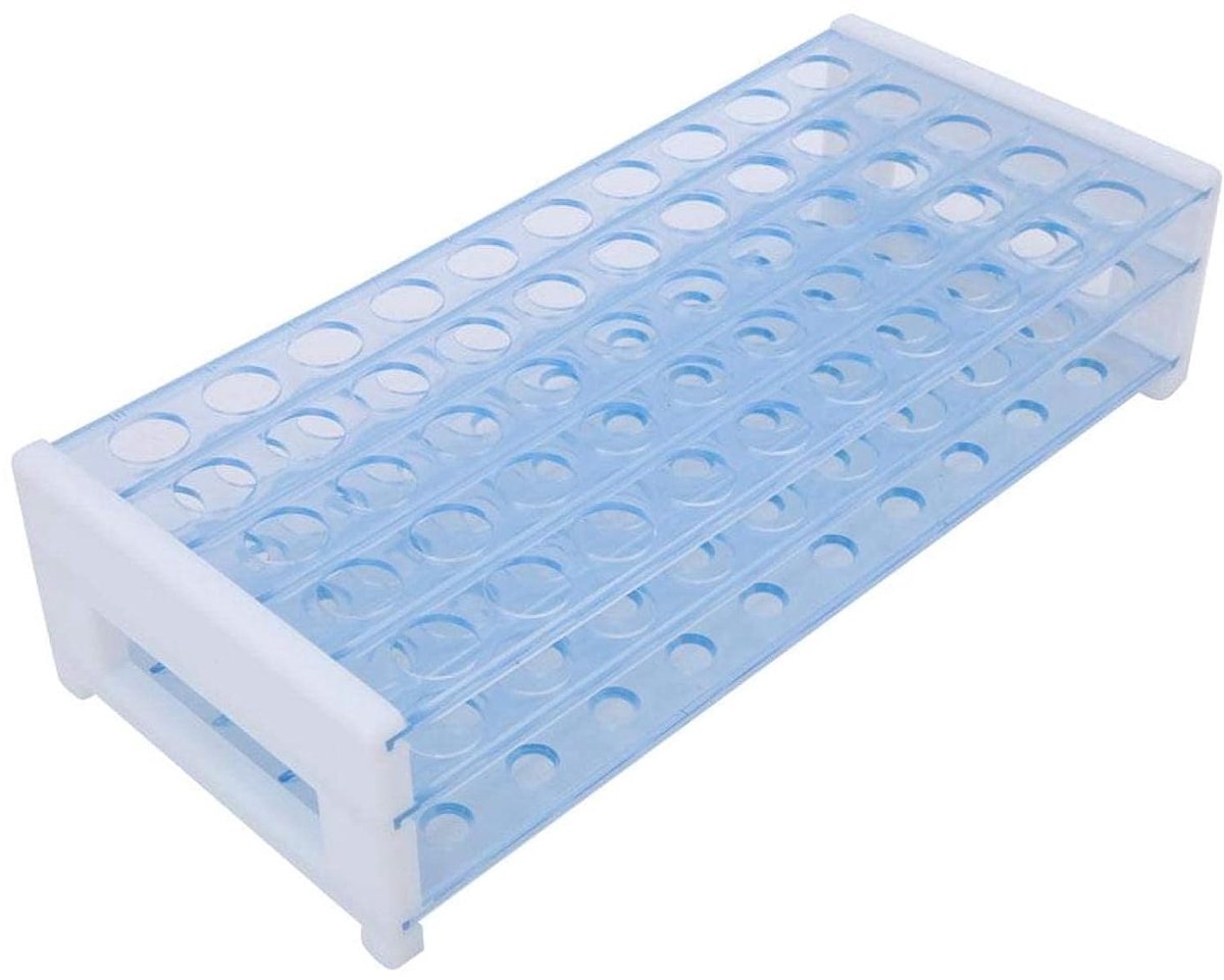 Plastic test tube rack 50 gaten Lab reageerbuisrekhouder Polystyreen buishouder voor reageerbuisjes van 16 mm Verwijderbare 3-laags accessoires Soportes y aparatos