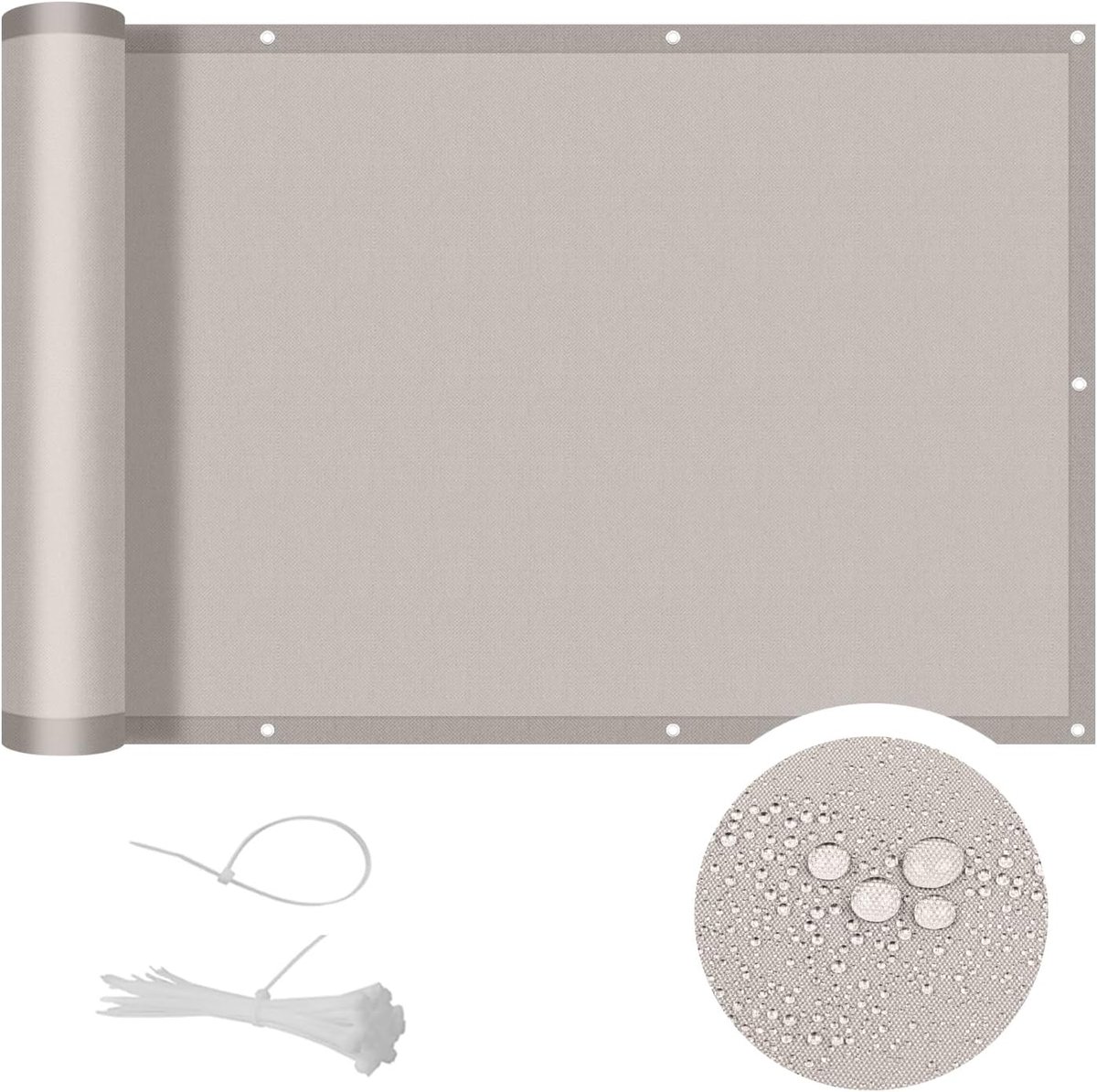 Area Balkonscherm balkonbekleding,inkijkbescherming,uv-bescherming,0.9x10m，water- en winddicht,Taupe