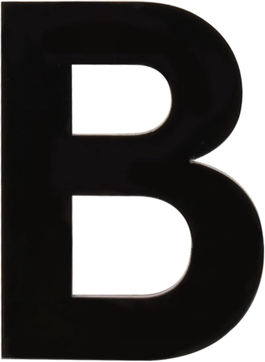 Huisnummer 7,5 cm (3 inch) zelfklevende letters Appartementsdeurnummers Straadresplaquette Stijlvol Huisdecor, Acryl (B, Zwart)