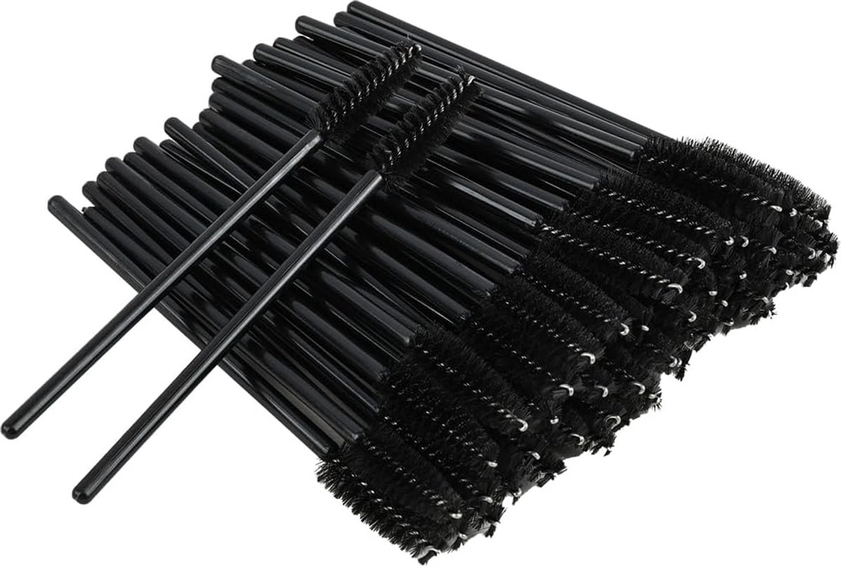 Een verpakking met 120 wenkbrauw- en wimperborstels, herbruikbaar en wasbaar, geschikt voor make-up, wimperextensions en cosmetische wimperverlengingen