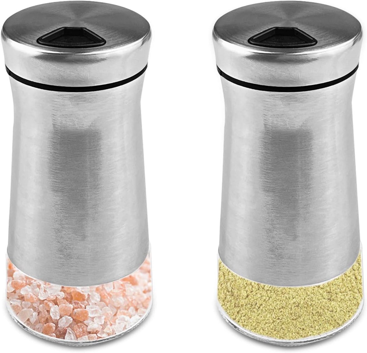 120 ml glazen kruidenpotjes met draaibaar deksel - transparant - set van 2 - voor specerijen, zout, BBQ - keuken en barbecue Kruidenpotjes