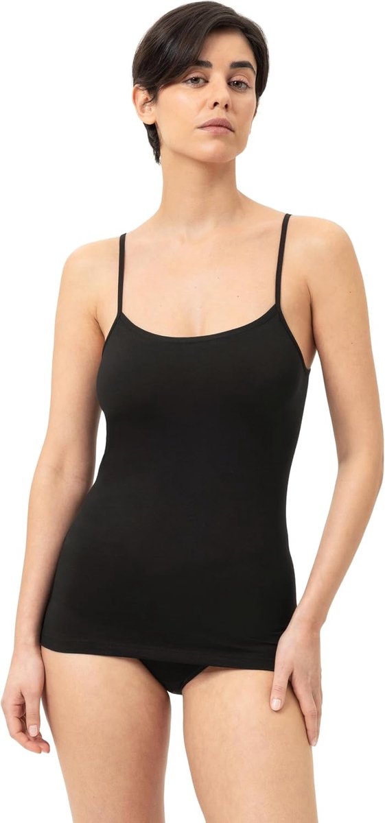25815-703 Organic Tan Solid Colour Spaghetti Vest Top