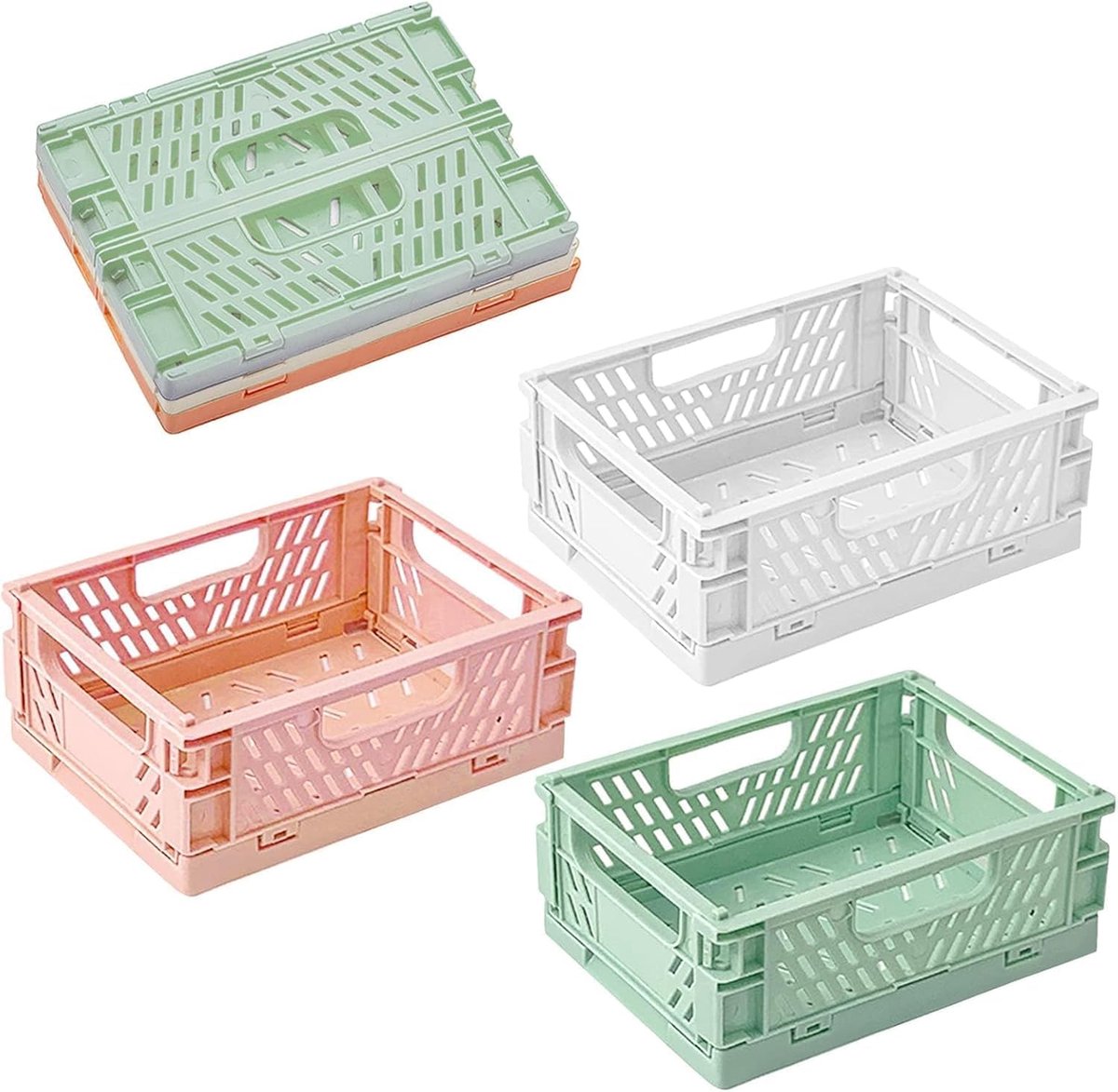 3 stuks klapkisten, klein, plastic