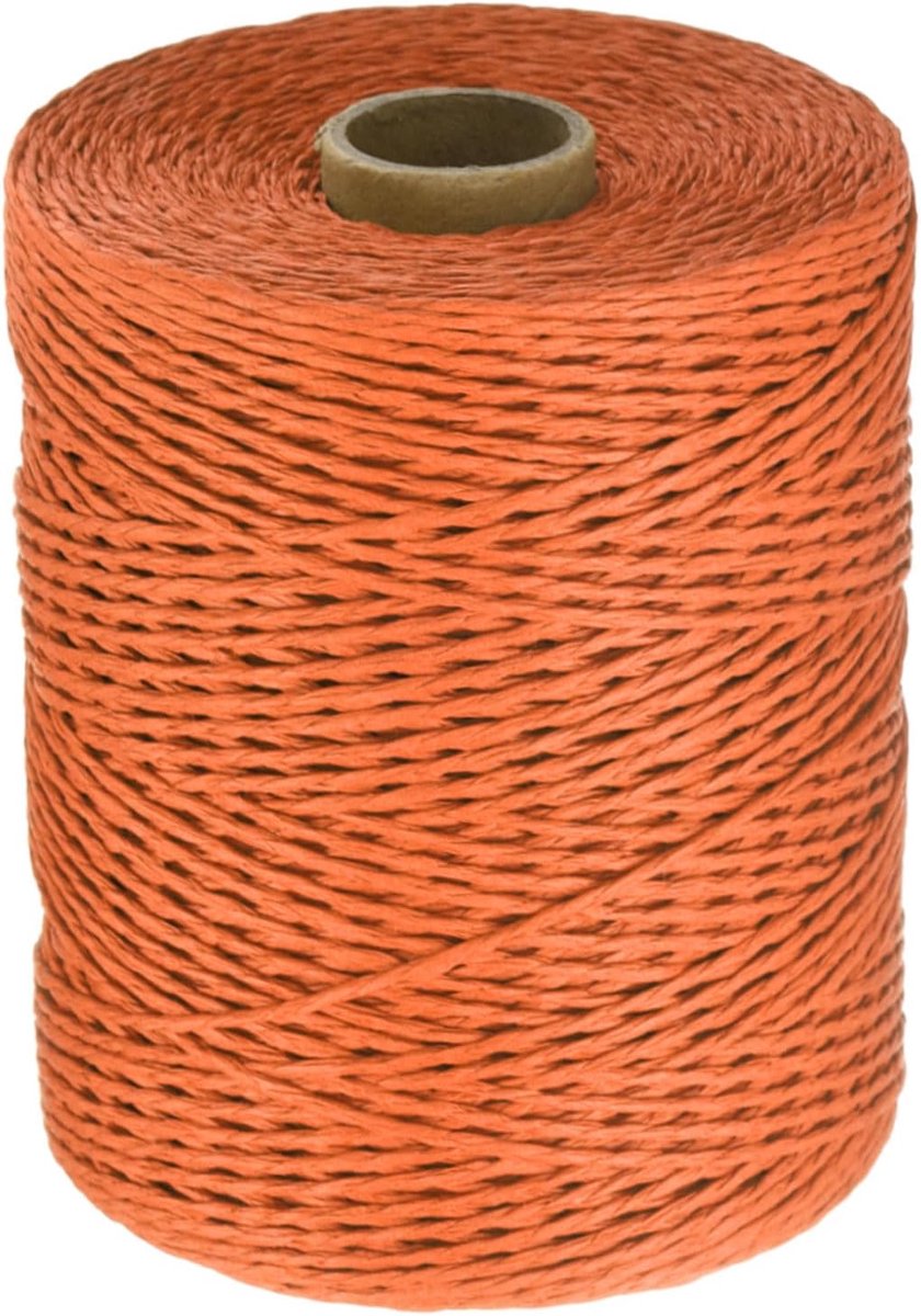 Bastlint van raffia, 2 mm, cadeaulint voor handwerk, voor het verpakken van geschenken, doe-het-zelfprojecten, decoratie voor bloemen, boeketten, oranje
