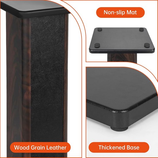 30 cm (12 inch) houten luidsprekerstandaards - Heavy Duty HiFi-luidsprekerstandaards bureau voor thuisbioscoop- en studiomonitoren - universele desktopluidsprekerstandaard met zandvulbaar — afbeelding 3