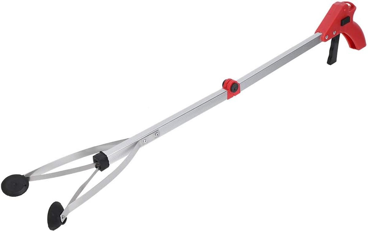 Afvalplukker Grabber Heavy-duty vuilnisplukker Grabber Stick Lange steel Prullenbak Litter Picker Opvouwbare pick-up tool Trash Grabber Picker Bovenste gereedschap(rode handgreep)