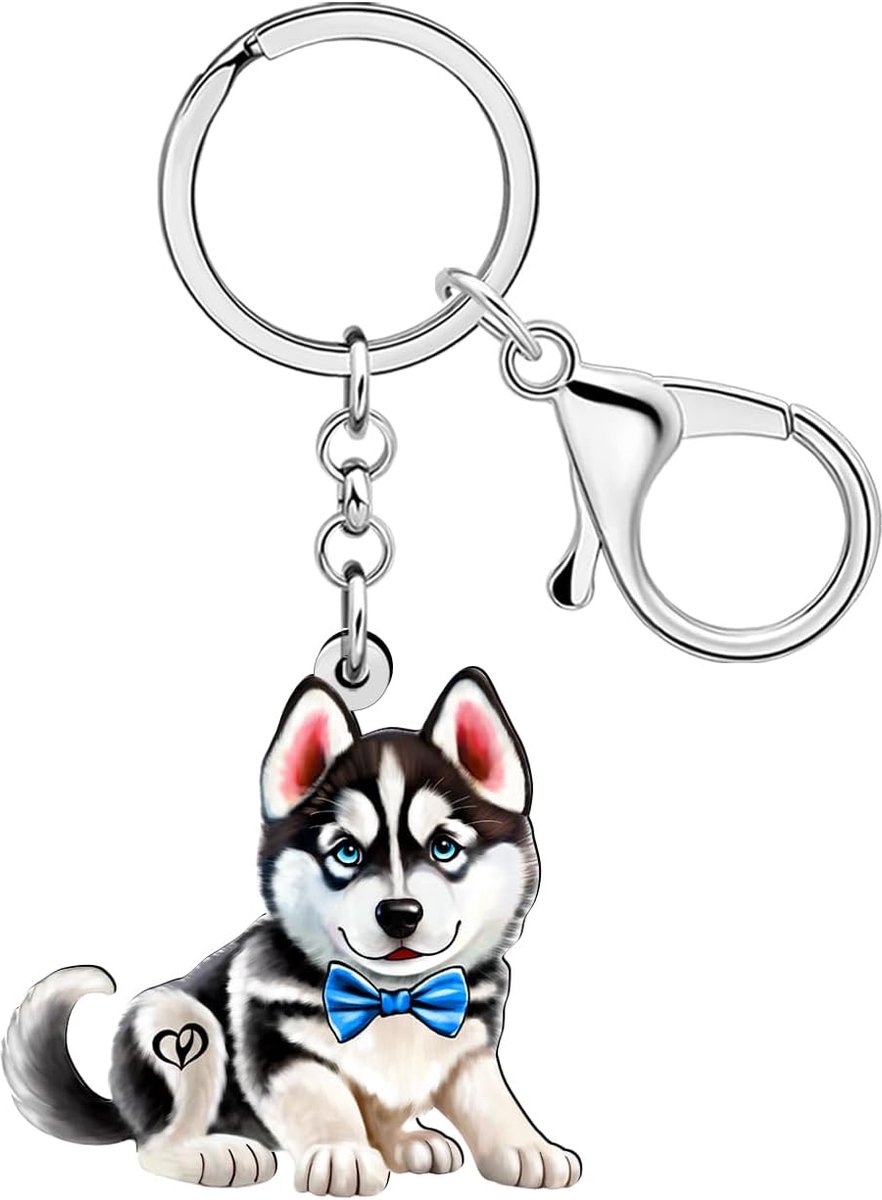 Leuke Puppy Husky Sleutelhanger Sleutelhanger Kettingen Hond Moeder Geschenken Voor Vrouwen Meisjes Hond Liefhebbers Autosleutels Portemonnee Accessoires